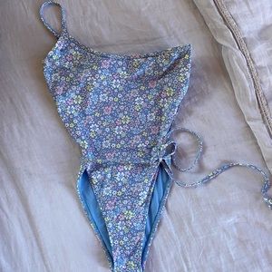 Frankie's Bikinis Floral One Piece - Blue and Pastel Hues